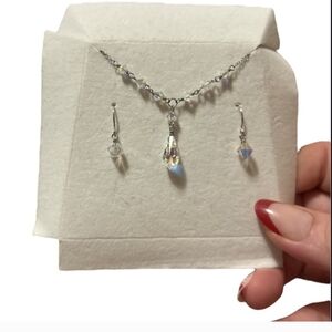 Elegant Silver Crystal Jewelry Set